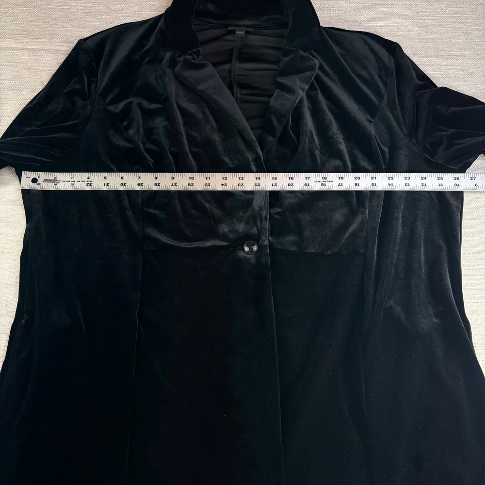J Jill Wearever Collection Black Velvet Blazer Jacket Cardigan Women's‎ 3X - Picture 5 of 8
